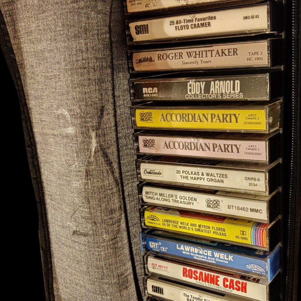 Cassette tapes. Music vintage . Different types of music.